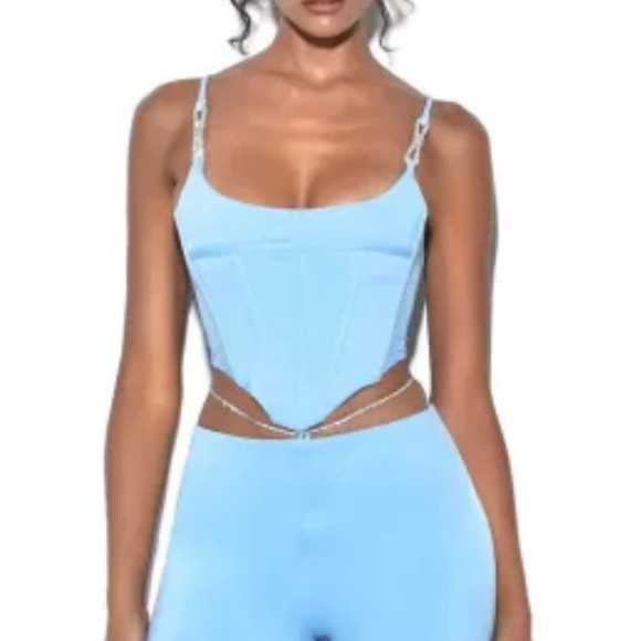 Miss Circle Tristyn Corset Top in Blue - Picture 1 of 2